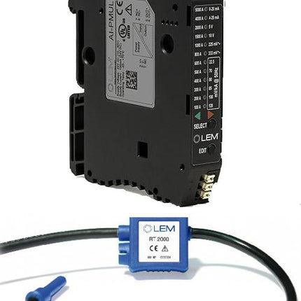 AI-PMUL + ART-B22-D70, Single Phase Rogowski Coil Set, Class 1, User Selectable 0.333v, 0.166v, True RMS 4-20mA, 0-20mA, 0-10V, 0-5V Outputs, Sensitivity, and Measurement Range, 7cm Diameter-Rogowski Coil-LEM International SA-Fastron Electronics Store