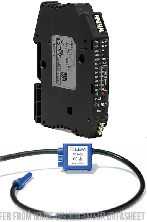 AI-PMUL + ART-B22-D300, Single Phase Rogowski Coil Set, Class 1, User Selectable 0.333v, 0.166v, True RMS 4-20mA, 0-20mA, 0-10V, 0-5V Outputs, Sensitivity, and Measurement Range, 30cm Diameter-Rogowski Coil-LEM International SA-Fastron Electronics Store