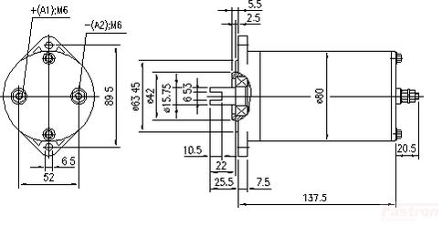 11.216.190 AME1704 MAHLE Bidirectional 12VDC Motor, 0.8kW, 3500rpm-DC Motor-MAHLE-Fastron Electronics Store