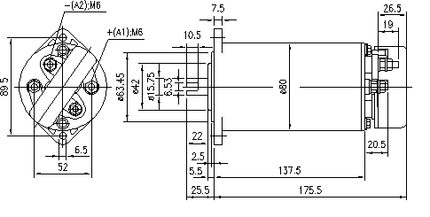 11.216.389 AME1749 MAHLE DC Motor, 12VDC 0.5kW, 2500rpm