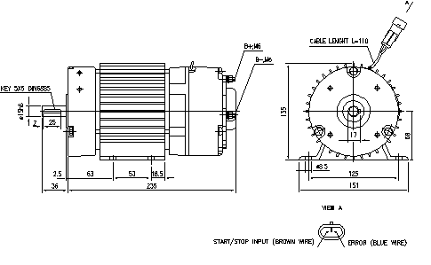 11.213.194 AMG6361 MAHLE - Letrika Unidirectional 24VDC Motor, 0.5kW, 2600rpm