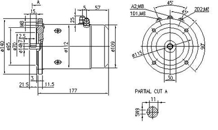 11.216.700 AMJ4540 MAHLE - Letrika Bidirectional 24VDC Motor, 2kW, 3100rpm-DC Motor-MAHLE-Fastron Electronics Store