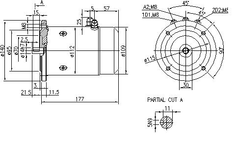 11.216.700 AMJ4540 MAHLE - Letrika Bidirectional 24VDC Motor, 2kW, 3100rpm-DC Motor-MAHLE-Fastron Electronics Store