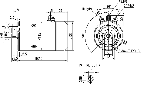 11.216.773 AMJ4572 MAHLE - Letrika Bidirectional 12VDC Motor, 0.7kW, 1500rpm
