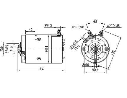 11.212.864 AMJ5238 MAHLE - Letrika Unidirectional CW 12VDC Motor, 1.6kW, 2600rpm