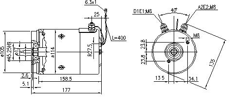 11.212.958 AMJ5273 MAHLE - Letrika Unidirectional CW 24VDC Motor, 2.2kW, 2600rpm-DC Motor-MAHLE-Fastron Electronics Store