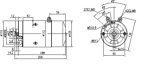 11.212.085 AMJ5649 MAHLE - Letrika Unidirectional CW 12VDC Motor, 1.5kW, 2300rpm