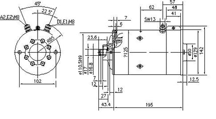 11.212.188 AMK5615 MAHLE - Letrika Unidirectional CCW 24VDC Motor, 3kW, 3300rpm-DC Motor-MAHLE-Fastron Electronics Store