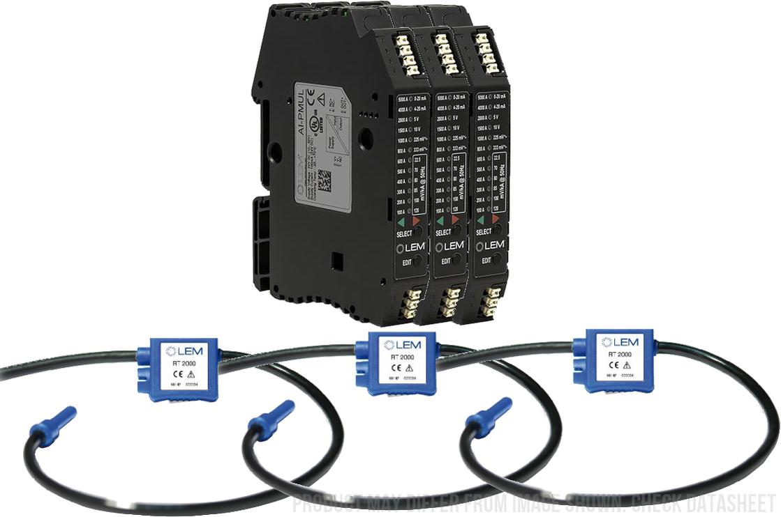 ART-B22-D70-SP6 + AI-PMUL - 3Pcs, 3 Phase Rogowski Coil Set, Class 1, User Selectable 0.333v, 0.166v, True RMS 4-20mA, 0-20mA, 0-10V, 0-5V Outputs, Sensitivity, and Measurement Range, 7cm Diameter, SP6 = 6M Cable