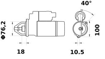 11.131.346 AZE1235 MAHLE - Letrika(Iskra) Starter Motor, 12VDC 1kW-DC Motor-MAHLE-Fastron Electronics Store