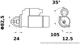 11.131.285 AZE2160 MAHLE - Letrika(Iskra) Starter Motor, 12VDC 1.2kW