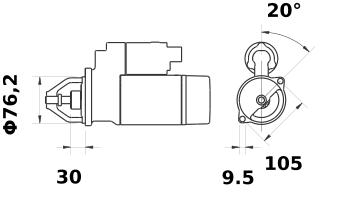 11.131.485 AZE6517 MAHLE - Letrika(Iskra) Starter Motor, 24VDC 3kW-DC Motor-MAHLE-Fastron Electronics Store