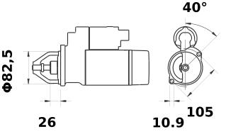 11.131.862 AZF4229 MAHLE - Letrika(Iskra) Starter Motor, 12VDC-DC Motor-MAHLE-Fastron Electronics Store