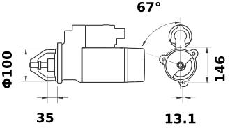 11.131.006 AZJ3353 MAHLE - Letrika(Iskra) Starter Motor, 24VDC, 4kW (MS360) (IS1002)-DC Motor-MAHLE-Fastron Electronics Store