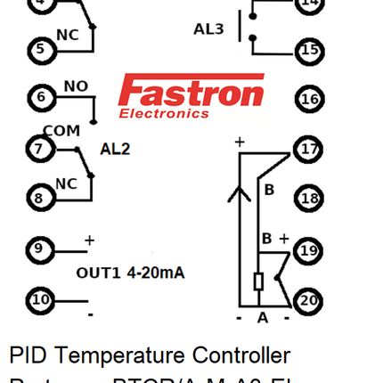 BTCR/A-M-A3-EI, PID Controller 48x96mm, 85-265VAC, 4-20mA output 3 Alarms, Event input (2xSV ), Multirange TC/RTD/4-20mA Input