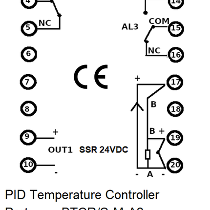 BTCR/S-M-A2, PID Controller 48x96mm, 85-265VAC, SSR output 2 Alarms, Multirange TC/RTD/4-20mA Input