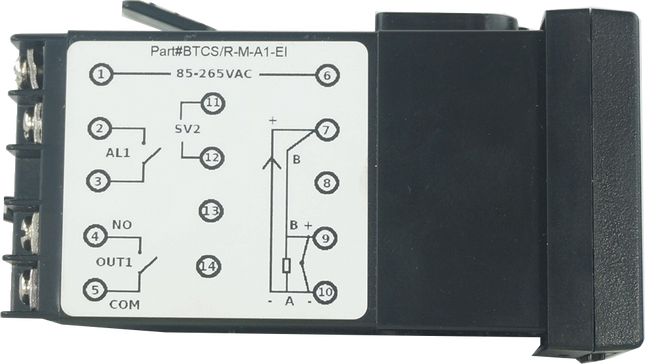 BTCS/S-M-A2-EI, PID Controller 48x48mm, 15-50VDC, SSR output 2 Alarms, Event input (2xSV ), Multirange TC/RTD/SSR 24VDC @ 30mA Input