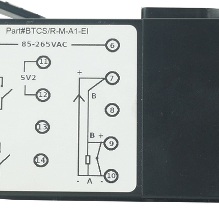 BTCS/R-M-A1-DR, PID Controller 48x48mm, 85-265VAC, Relay Output 1 Alarm, Relay Cooling, Multirange TC/RTD/Relay 3 Amp (Resistive)Input