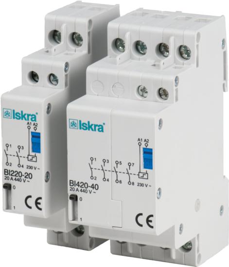 BI432-31-240VAC, Four Pole 3 x SPST NO 1 x SPST NC Bistable Switch/Latching Relay with Manual Control, 440VAC, 32 Amp 240VAC Coil Voltage (Resistive)-Bistable Switch/Latching Relay-Iskra Doo-Fastron Electronics Store