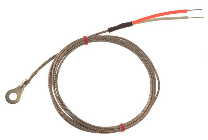 FTCK-BLT-3000, Type K Bolt Style Thermocouple for Machine, Various Washer Sizes, 3000mm 2 Wire Braided SS/Fibreglass/Teflon Wire, CE, ANSI, ROHS Approved-Temperature Sensor-Fastron Electronics-Fastron Electronics Store