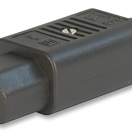 4781.0100, IEC Appliance Plug C15/F, Rewirable, Black, for 3 x 1.5m sqr/14AWG Maximum wire size, 10mm Type