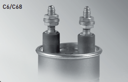 E62.R17-124C60, 120uF, AC Film Capacitor ø116 x 176mm, M6x12 terminals with Bushing. C6 Design. Optimized For High RMS Currents, Voltage: 2000VDC/1200VAC