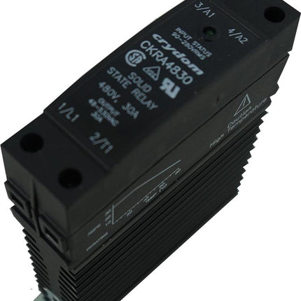 CKRA4830, Solid State Relay, Single Phase 90-280VAC Control, 30A, 48-530VAC Load, Din Rail