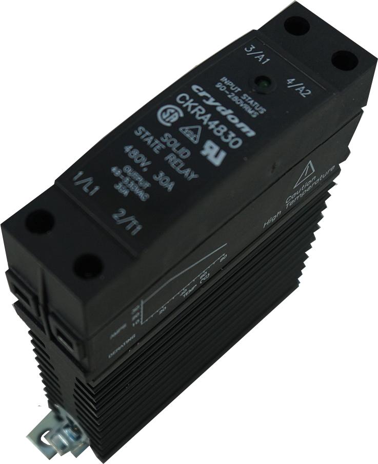 CKRA4830, Solid State Relay, Single Phase 90-280VAC Control, 30A, 48-530VAC Load, Din Rail