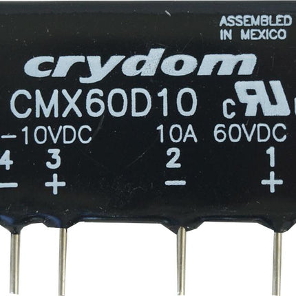 CMX60D10, Solid State Relay, PCB or Socket Mount, 3-10VDC Control, 10 Amp, 0-60VDC Load