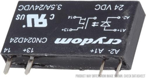 CN024D24, Slimline Relay, 15-30VDC Coil, 24VDC 3.5 Amp Load
