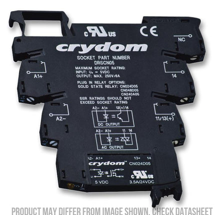 DRA-CN240A24, Slimline Relay & Socket, 15-30VDC Coil, 2 Amp 24-280VAC Load