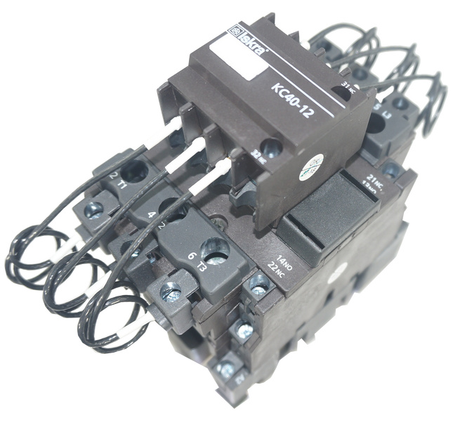 KC12-11-230-50 Capacitor Duty Contactor 240/480/600VAC @ 6, 12, 15 kVar, 200,000 Operations, AC-6B