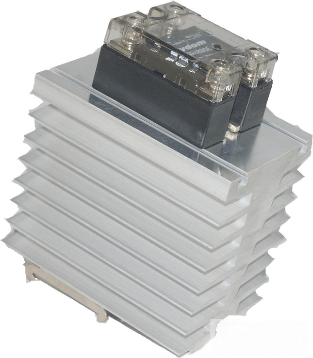 GFIN/100M-DR, GFIN Heatsink 100mm long with DIN Rail Clip 1.1 Deg C per Watt-Heatsink-Fastron Electronics-Fastron Electronics Store