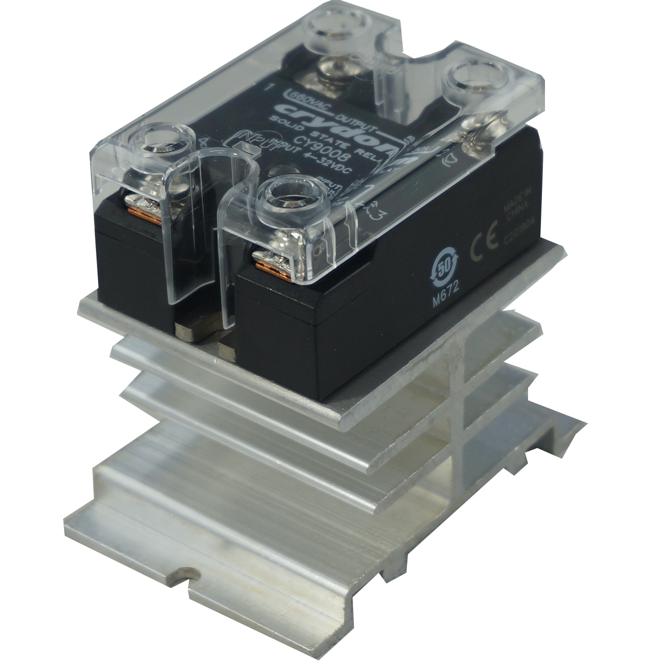 HS211A + CY9008, Panel Mount Solid State Relay, 3-32VDC Control Input, 48-660VAC Output, 25 Amps