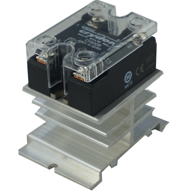 HS211A + CY9008, Panel Mount Solid State Relay, 3-32VDC Control Input, 48-660VAC Output, 25 Amps