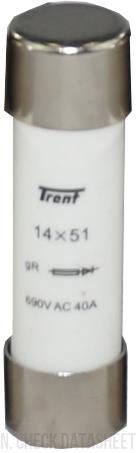 NBR-CH14/UQ/10A/690V, gR Semiconductor Fuse, 10 Amp, 51x14mm