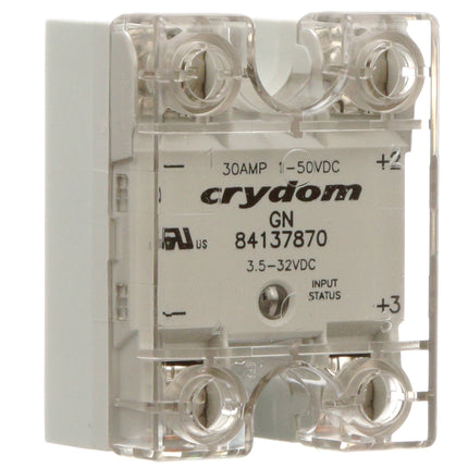 84137870, SSR DC 4-32VDC control, 30A, 50VDC Load, with LED Indicator and IP20 Cover