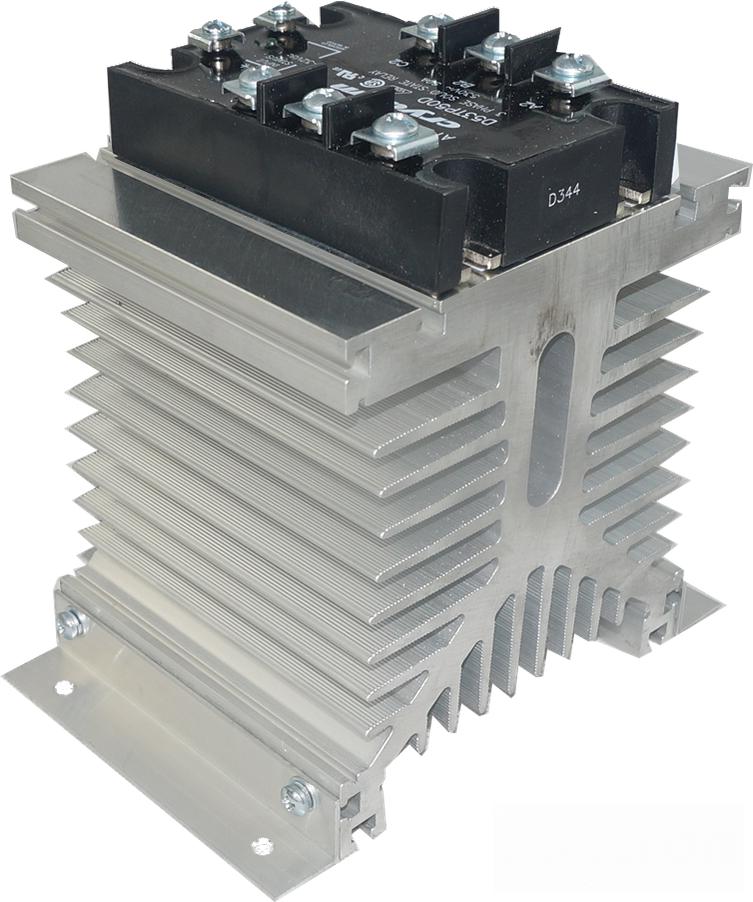 H31/110M-B + D53TP50D, Three Phase Solid State Relay with Mounting Brackets, , 3 Phase-3 Phase Solid State Relay Heatsink Assembly-Crydom - Sensata-Fastron Electronics Store
