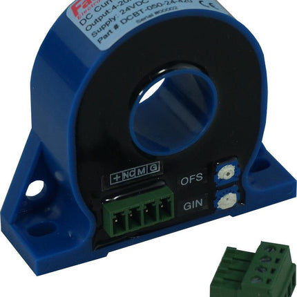 DCBT-050-24-420, Hall Effect DC Current Transducer, +/-50 Amp DC, 4-20mA bipolar output, 24VDC supply, 20mm Aperture