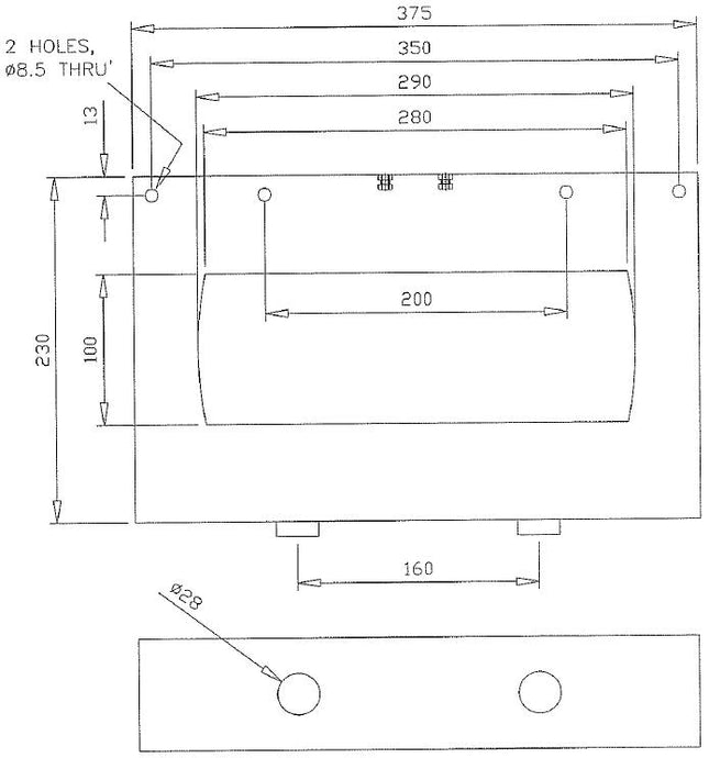 CTBR280-2000A, Square Style Core Balanced CT's  (CBCT) 100 x 280mm Internal Diameter
