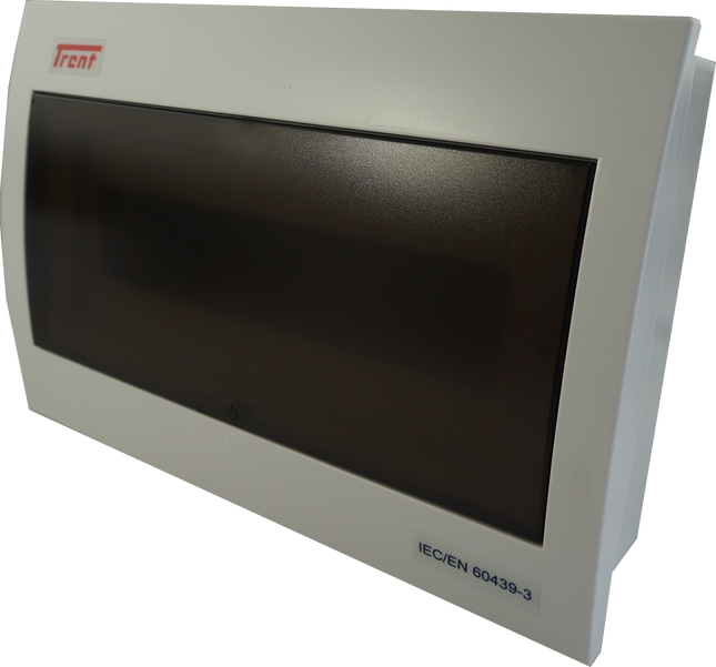 DF12, 12 Module Compact Distribution Boards, ABS/PC,  Flush Mounted IP40 with Terminal Block, Neutral bar and DIN Rail
