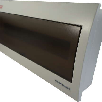 DF18, 18 Module Compact Distribution Boards, ABS/PC, Flush Mounted IP40 with Terminal Block, Neutral bar and DIN Rail