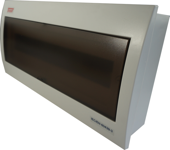 DF18, 18 Module Compact Distribution Boards, ABS/PC, Flush Mounted IP40 with Terminal Block, Neutral bar and DIN Rail