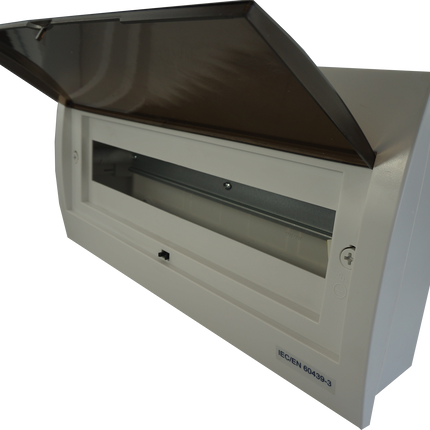 DF18, 18 Module Compact Distribution Boards, ABS/PC, Flush Mounted IP40 with Terminal Block, Neutral bar and DIN Rail