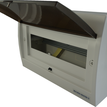 DP12, 12 Module Compact Distribution Boards, ABS/PC, Panel Mounted IP40 with Terminal Block, Neutral bar and DIN Rail