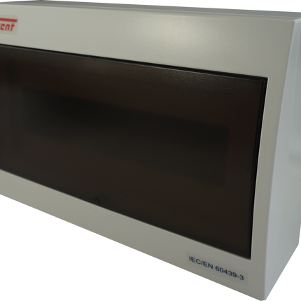 DP12, 12 Module Compact Distribution Boards, ABS/PC, Panel Mounted IP40 with Terminal Block, Neutral bar and DIN Rail