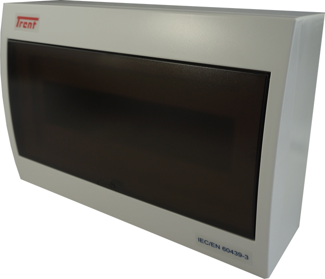DP12, 12 Module Compact Distribution Boards, ABS/PC, Panel Mounted IP40 with Terminal Block, Neutral bar and DIN Rail