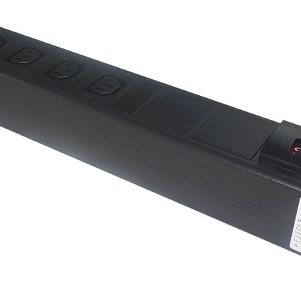 DSTO-C20-6F-R-N-O-H, Distribution Unit with IEC Inlet C20 to 6 x F/C13 Outlet, 240VAC @ 16 Amp with Rocker Switch, Rear Mounted with Wings,  MOQ = 10pcs (If not in stock)