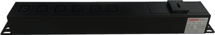 DSTO-C20-6F-R-N-O-H, Distribution Unit with IEC Inlet C20 to 6 x F/C13 Outlet, 240VAC @ 16 Amp with Rocker Switch, Rear Mounted with Wings,  MOQ = 10pcs (If not in stock)