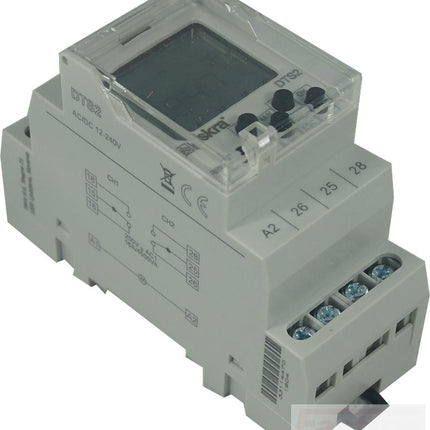 DTS 5 UNI, Dual Digital Time Switch with 2 independant Daily Weekly, Monthly, and Yearly program, Universal 12-240VAC/DC Power Supply/Control, 2 x 16 Amp SPST CO Relay-Timer-Iskra Doo-Fastron Electronics Store